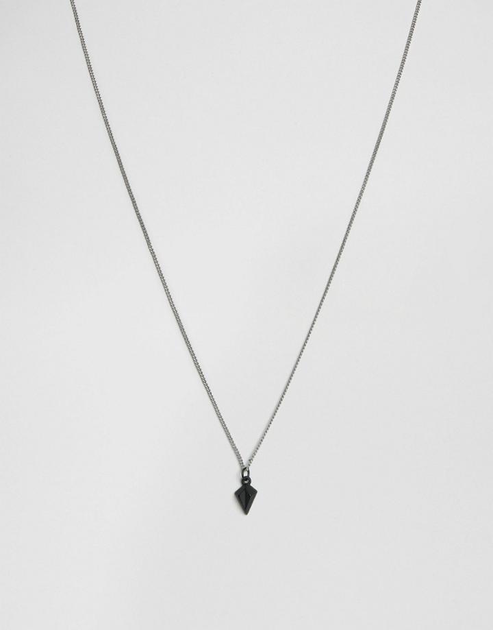 Icon Brand Spear Pendant In Matte Black - Black