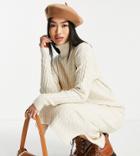 Urban Bliss High Neck Knitted Dress In Cream-white