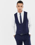 Twisted Tailor Super Skinny Wool Mix Suit Vest In Navy - Navy