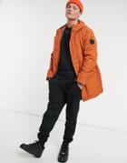 Only & Sons Parka Jacket In Tan-brown