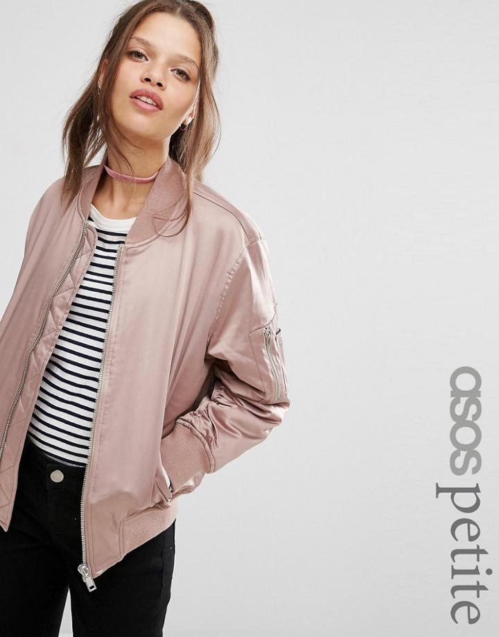 Asos Petite Ultimate Bomber Jacket - Pink