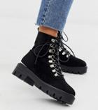 Raid Wide Fit Arianna Lace Up Hiker Boots-black