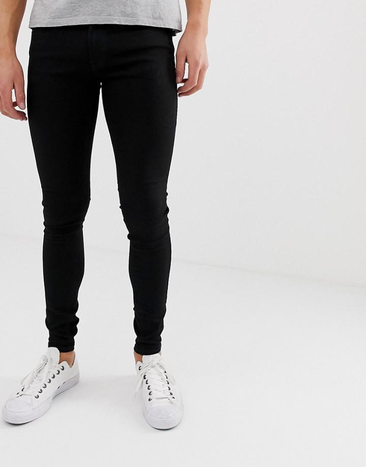 Jack & Jones Spray On Skinny Fit Jeans In Black - Black