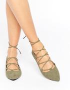 Raid Ghillie Khaki Flat Shoes - Green