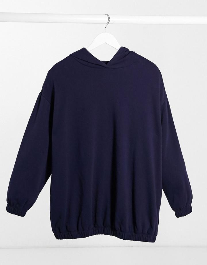 Asos Design Mix & Match Super Oversized Cocoon Hoodie Co-ord With Side Pockets In Sage-navy