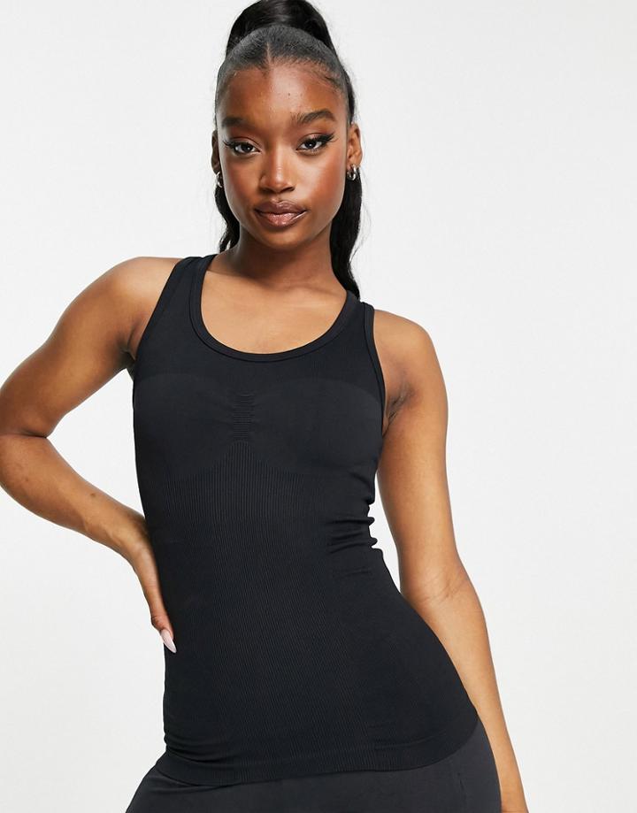 Adidas Training Sculpt Seamless Tank In Black-grey