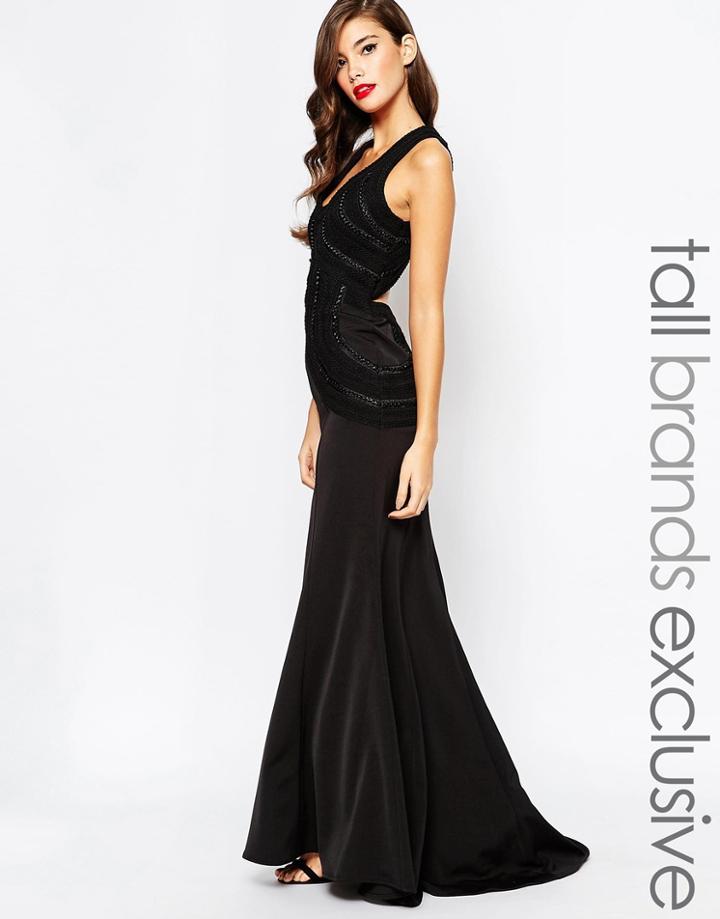 Jarlo Tall Scoop Back Maxi Dress - Black