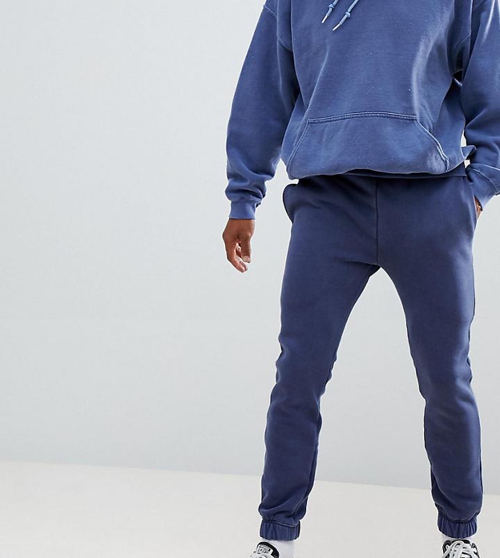 Reclaimed Vintage Inspired Overdye Jogger In Navy - Navy