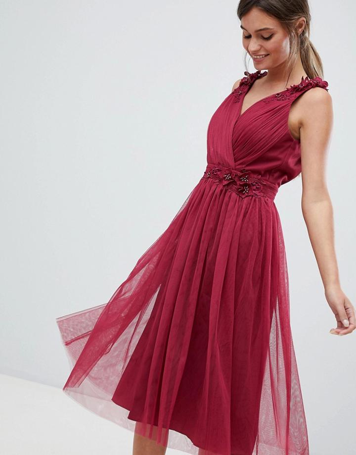 Little Mistress V Neck Prom Dress-red