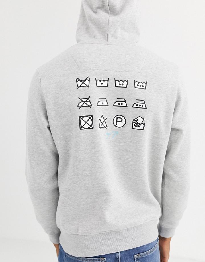 Threadbare Organic Cotton Care Logo Hoodie In Gray