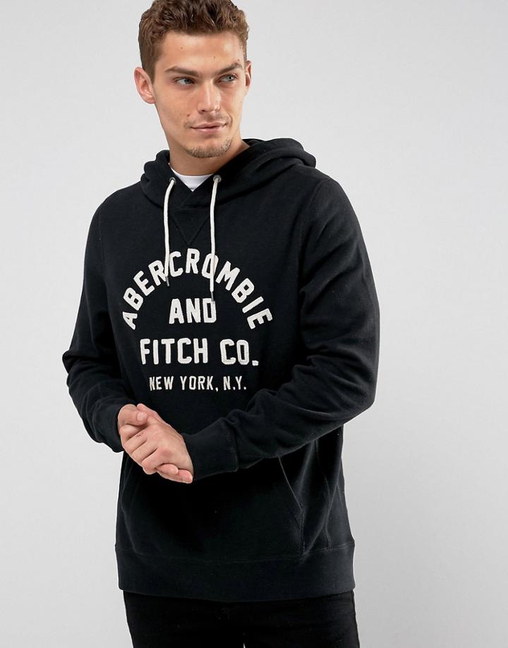 Abercrombie & Fitch Logo Hoodie In Black - Black