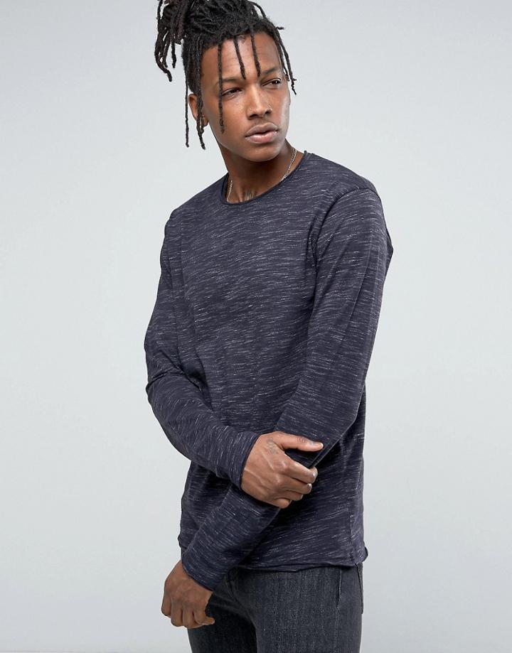 Redefined Rebel Long Sleeve T-shirt In Nep - Navy