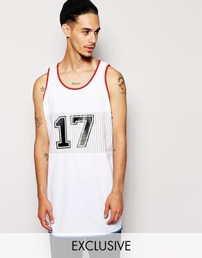 Reclaimed Vintage Longline Tank 17 Contrast - White