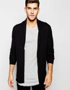 Selected Homme Open Drapey Cardigan - Black