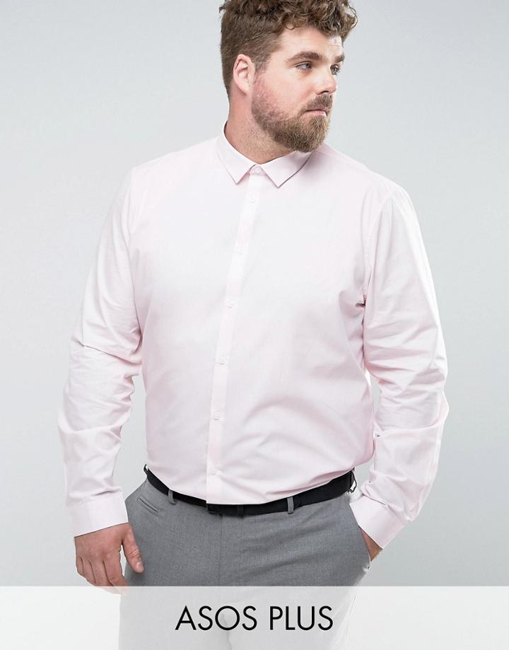 Asos Plus Regular Fit Shirt In Pink - Pink