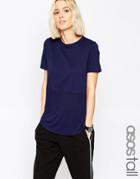 Asos Tall Contrast Ribbed Panel T-shirt - Gray $13.00