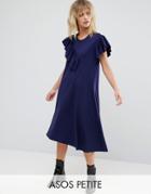 Asos Petite T-shirt Dress With Frill Detail - Navy