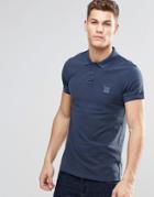 Boss Orange Polo Shirt With Logo In Slim Fit Navy - Navy