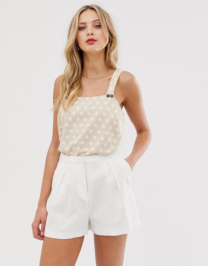 Asos Design Sleeveless Sun Top With Button Detail-multi