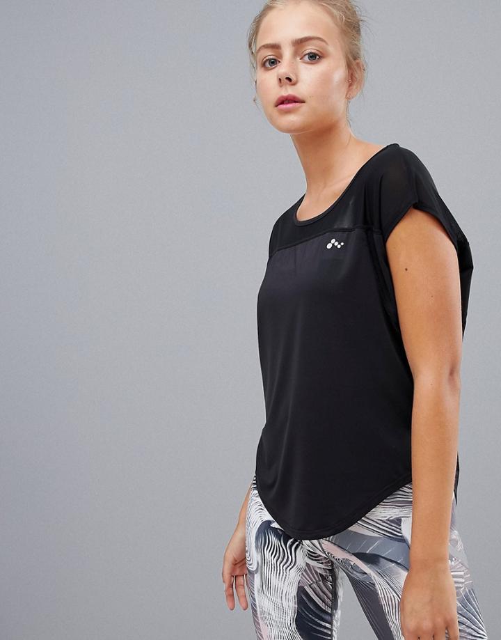 Only Play Curved Hem Training T Shirt - Black