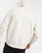 Jack & Jones Originals Hoodie With Rose Back Print In Stone-neutral