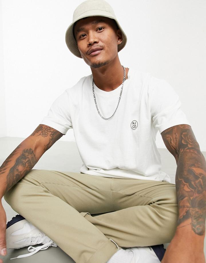 Nudie Jeans Co Uno Circle Logo T-shirt In White