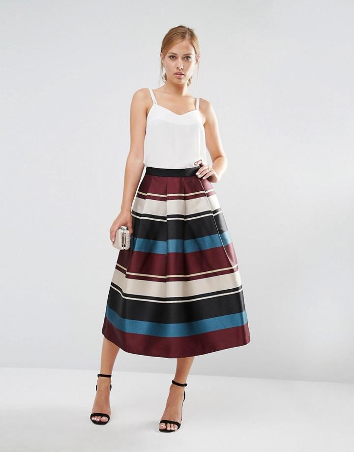 Ted Baker Majida Full Skirt In Antique Stripe - Multi