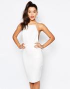 Missguided Cami Cross Back Bodycon Dress - White