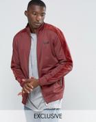 Puma Track Jacket With Velvet Trim In Red Exclusive To Asos - Red