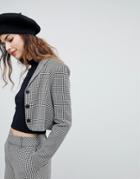 Unique 21 Cropped Blazer In Houndstooth Co-ord - Multi