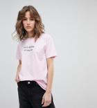 Adolescent Clothing Boyfriend T-shirt With Too Late Darling Print - Pink