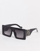 Jeepers Peepers Oversized Chunky Frame Sunglasses In Black