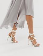 Asos Design Hollis Barely There Heeled Sandals-cream