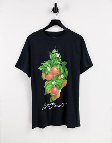 Night Addict Oranges T-shirt In Black