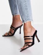 Asos Design Napa Pointed Insole Heeled Mules In Black