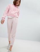 Bershka Pin Stripe Tapered Pants - Pink