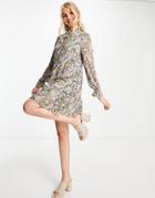 Only Ellie Smock Floral Print Mini Dress-multi