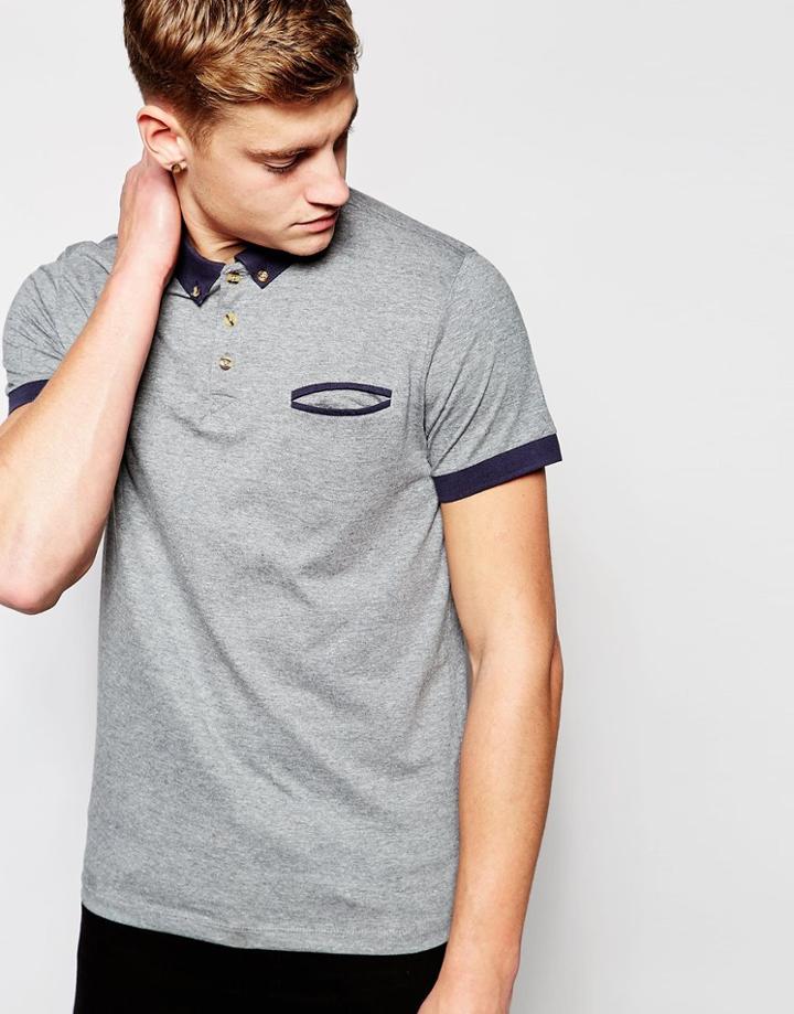 D-struct Marl Polo Shirt - Gray