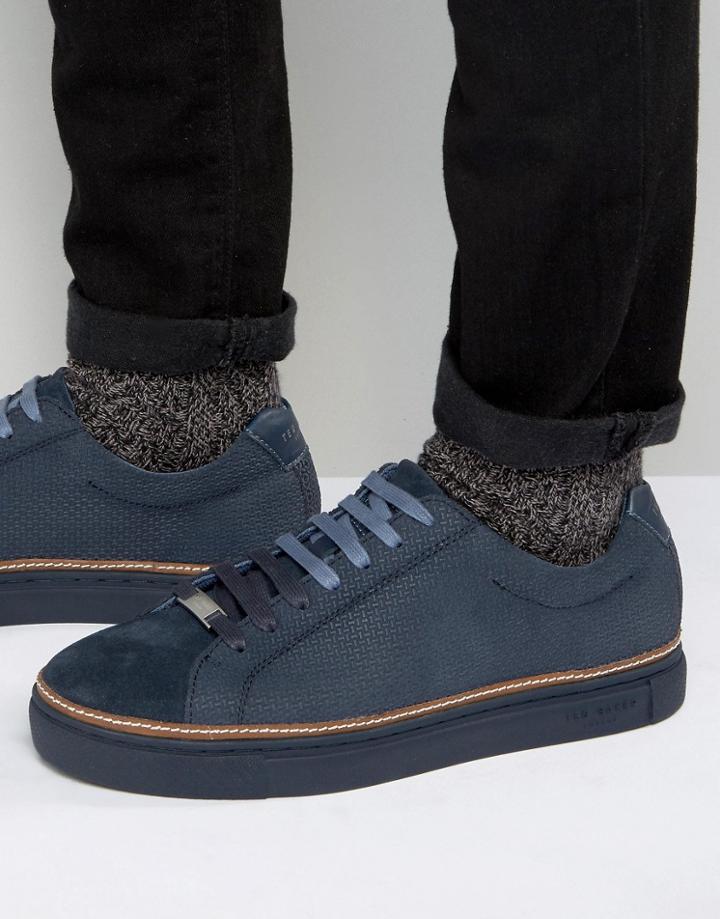 Ted Baker Klaxxn Suede Sneakers - Navy