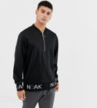 Noak Sweatshirt In Polytricot With Half Zip - Black