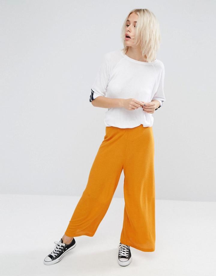 Asos Jersey Textured Wide Leg Pants - Multi