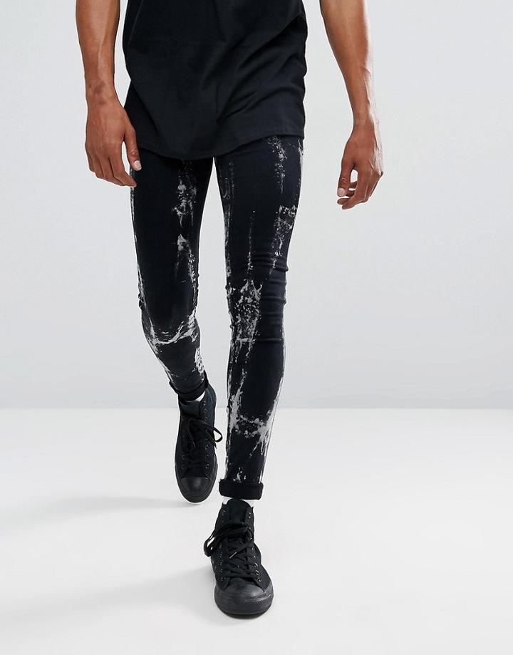 Dr Denim Kissy Extreme Muscle Jeans Bleach Black - Black