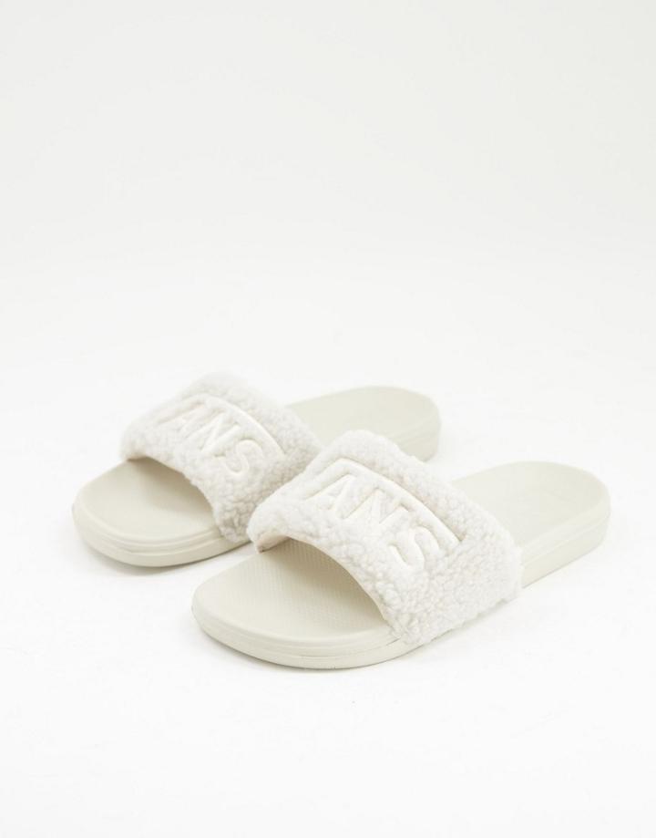 Vans La Costa Slide-on Sherpa Slides In Oatmeal-white