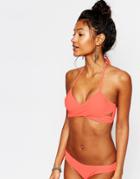 South Beach Mix And Match Wrap Cut Out Bikini Top - Orange
