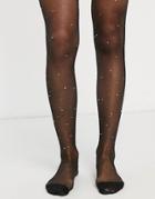 Asos Design Rhinestone Tights-black