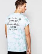 Asos Oversized Sleeveless T-shirt With Tie Dye And Back Print - Green