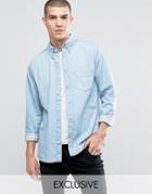 Brooklyn Supply Co Heavy Washed Shirt With Pocket - Blue