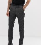 Heart & Dagger Skinny Fit Suit Pants In Stripe - Black