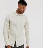Asos Design Tall Regular Fit Casual Oxford Shirt In Ecru - Cream