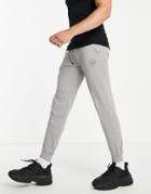 Jack & Jones Intelligence Slim Sweatpants In Light Gray-grey